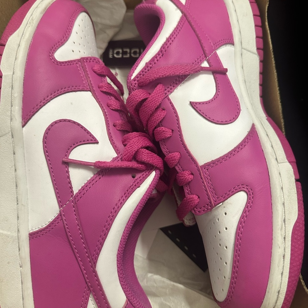 Nike Women's Fuchsia and White Sneakers